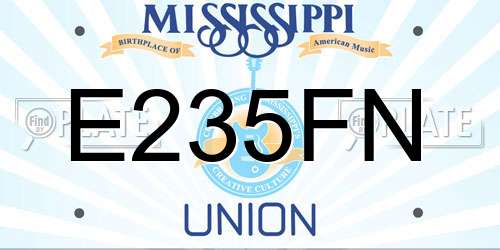 E235FN Mississippi License Plate