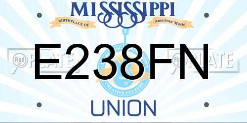 E238FN Mississippi License Plate