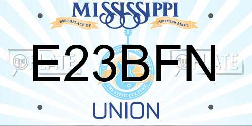 E23BFN Mississippi License Plate