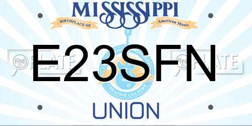 E23SFN Mississippi License Plate