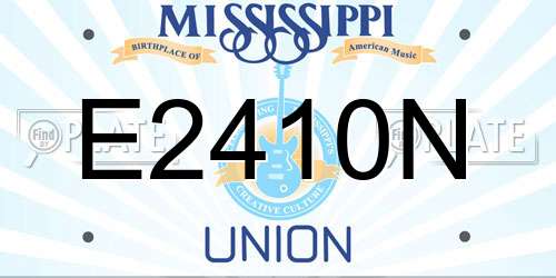 E2410N Mississippi License Plate