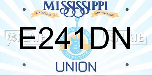 E241DN Mississippi License Plate