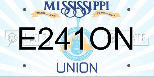 E241ON Mississippi License Plate