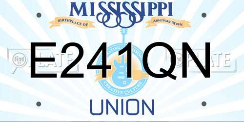 E241QN Mississippi License Plate