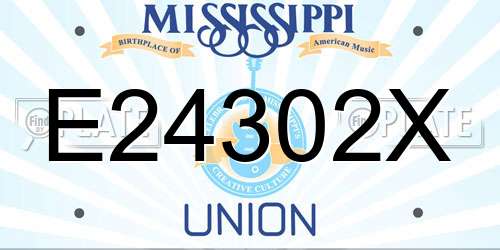 E24302X Mississippi License Plate