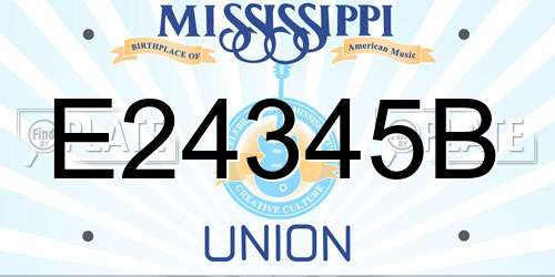 E24345B Mississippi License Plate