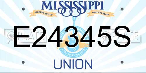 E24345S Mississippi License Plate