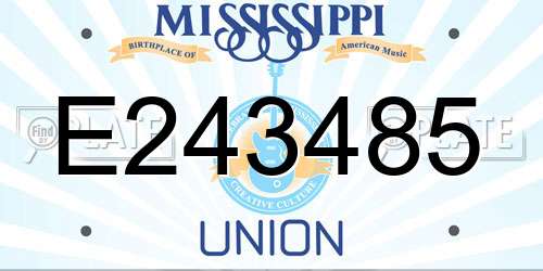 E243485 Mississippi License Plate