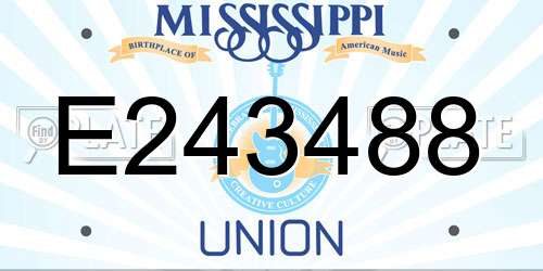 E243488 Mississippi License Plate