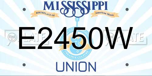 E2450W Mississippi License Plate