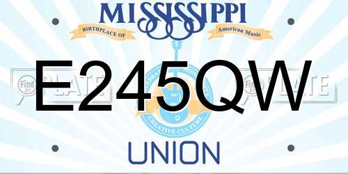 E245QW Mississippi License Plate