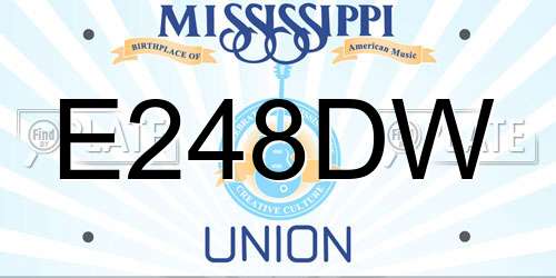 E248DW Mississippi License Plate