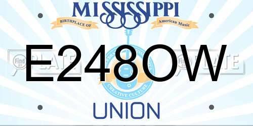 E248OW Mississippi License Plate