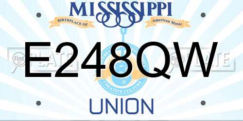 E248QW Mississippi License Plate
