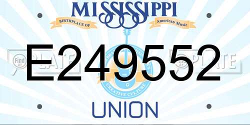 E249552 Mississippi License Plate
