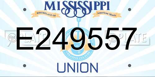 E249557 Mississippi License Plate