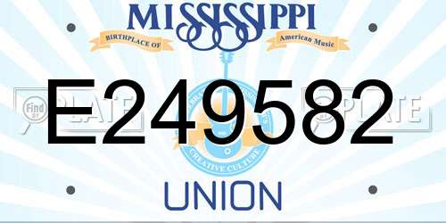 E249582 Mississippi License Plate