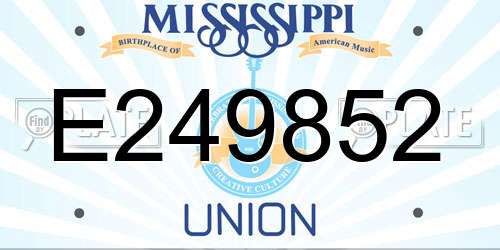E249852 Mississippi License Plate