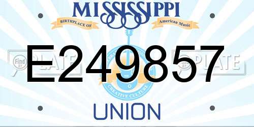 E249857 Mississippi License Plate