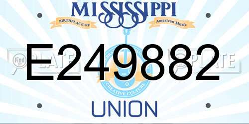 E249882 Mississippi License Plate