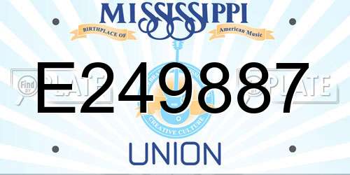 E249887 Mississippi License Plate