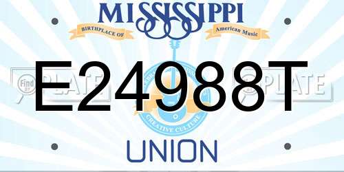 E24988T Mississippi License Plate