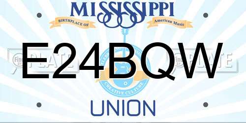 E24BQW Mississippi License Plate