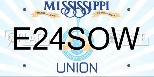 E24SOW Mississippi License Plate