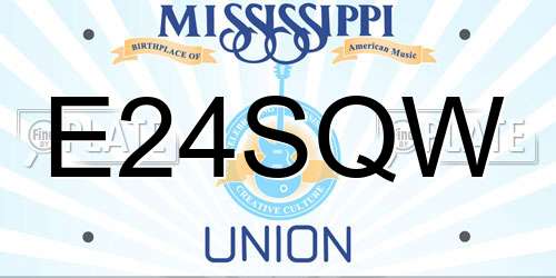 E24SQW Mississippi License Plate