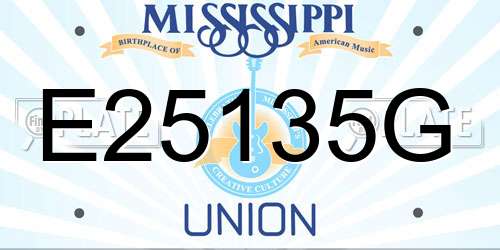 E25135G Mississippi License Plate