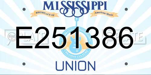 E251386 Mississippi License Plate