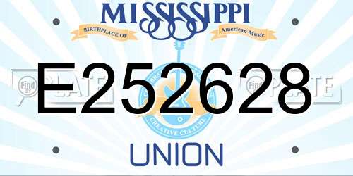E252628 Mississippi License Plate