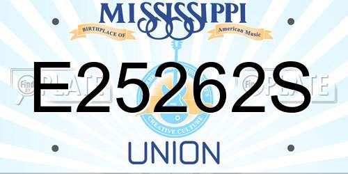 E25262S Mississippi License Plate