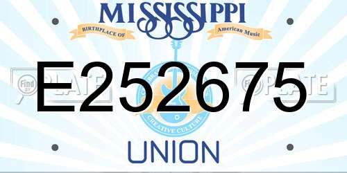 E252675 Mississippi License Plate