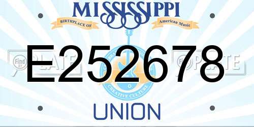 E252678 Mississippi License Plate