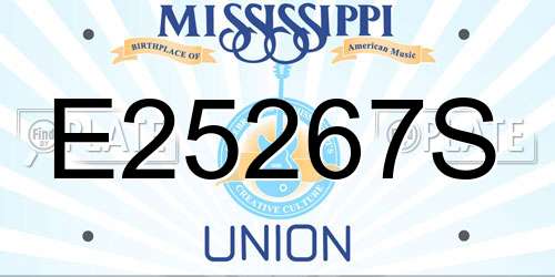 E25267S Mississippi License Plate