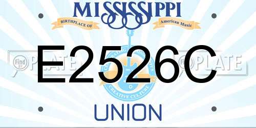 E2526C Mississippi License Plate
