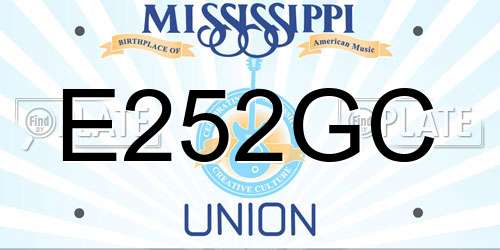 E252GC Mississippi License Plate