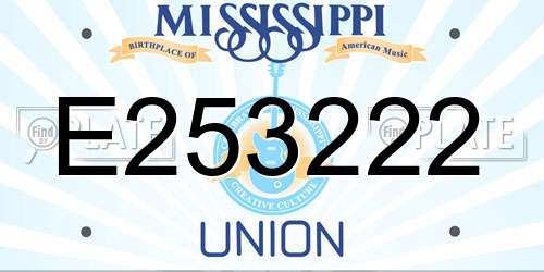 E253222 Mississippi License Plate