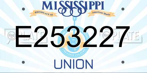 E253227 Mississippi License Plate