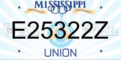 E25322Z Mississippi License Plate
