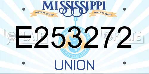 E253272 Mississippi License Plate