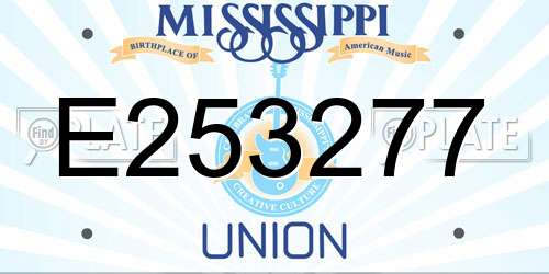 E253277 Mississippi License Plate