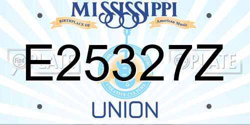 E25327Z Mississippi License Plate