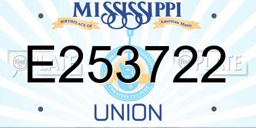 E253722 Mississippi License Plate