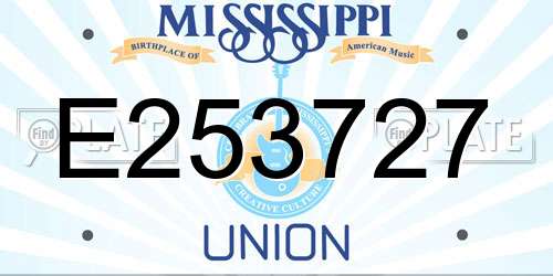 E253727 Mississippi License Plate