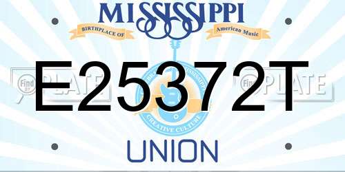 E25372T Mississippi License Plate