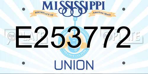 E253772 Mississippi License Plate