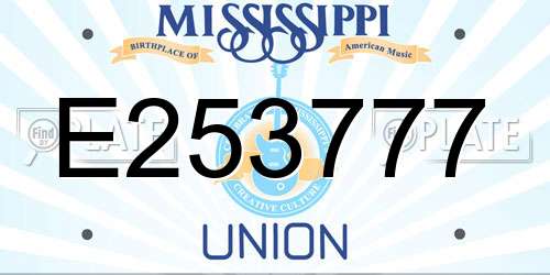E253777 Mississippi License Plate