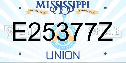 E25377Z Mississippi License Plate